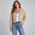 Cropped Utility Jacket in Sand